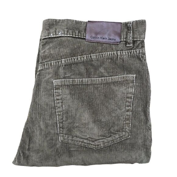 Calvin Klien Jeans Corduroy Pants Size 34 Olive Green/Brown - Picture 10 of 10